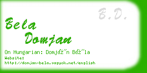 bela domjan business card